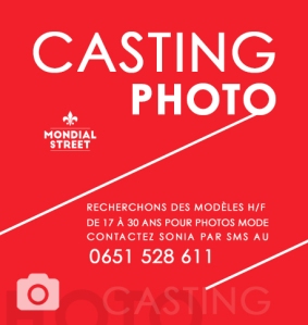 Bonjour,  Nous recherchons des mannequins modèles (non pro) pour participez a nos shooting sur Paris.  1er prise de contact par SMS au 06 5S 52 86 11 avec Sonia.  Merci  Equipe MONDIAL-STREET.COM